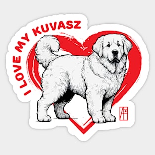 I Love My Kuvasz - I Love my dog - Protective dog Sticker